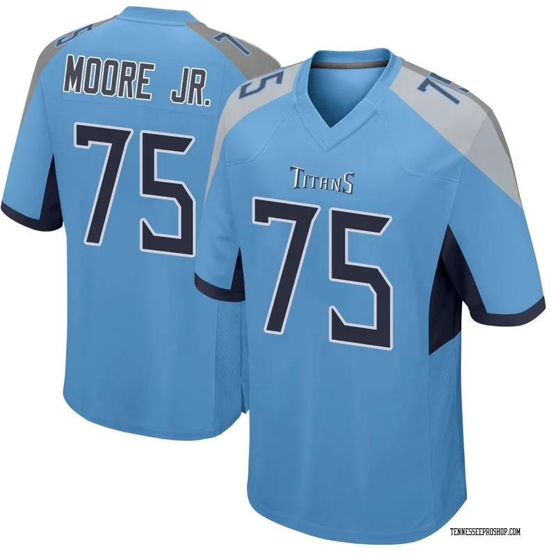 Light Blue Men's Dan Moore Jr. Tennessee Titans Game Jersey